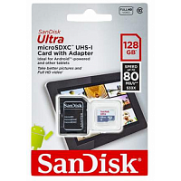 Карта памяти microSD 128GB SanDisk Ultra SDSQUA4-128G-GN6MA (120/45 MB/s)